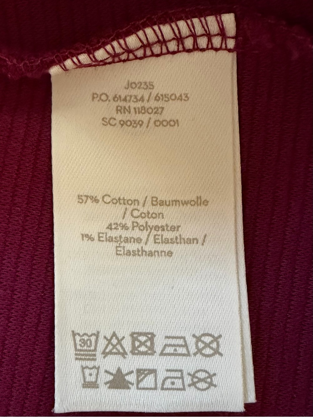 Boden Bronte Ottoman Dress Size 6P Berry Burgundy 3/4 Sleeves Pockets Vneck - Picture 10 of 10
